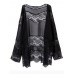 Women Hollow Lace Splicing Chiffon Kimono Cardigan Shawl Women Hollow Lace Splicing Chiffon Kimono Cardigan Shawl
