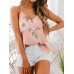 Casual Floral Print V neck Sleeveless Holiday Wild Tank Top Casual Floral Print V neck Sleeveless Holiday Wild Tank Top