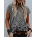Casual Crew Neck Floral Print Short Sleeve T shirts Casual Crew Neck Floral Print Short Sleeve T shirts
