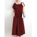 Women Squre Neck Plaid Calf Length Side Pockets Casual Midi Dresses Women Squre Neck Plaid Calf Length Side Pockets Casual Midi Dresses