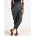 Women Zipper Casual Belt Harem Pants Irregular Loose Trousers Gray Size S Women Zipper Casual Belt Harem Pants Irregular Loose Trousers Gray Size S