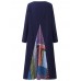 O NEWE Vintage Women Printed Stitching Long Sleeve Dress O NEWE Vintage Women Printed Stitching Long Sleeve Dress