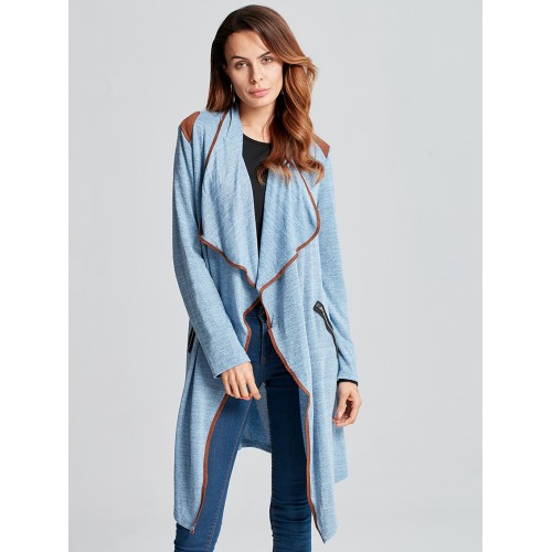 Casual Women Zipper Pocket Long Sleeve Cardigans Casual Women Zipper Pocket Long Sleeve Cardigans