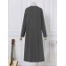 Women Side Fork Sweatshirt O Neck Calf Length Solid Midi Dresses Women Side Fork Sweatshirt O Neck Calf Length Solid Midi Dresses