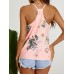 Casual Floral Print V neck Sleeveless Holiday Wild Tank Top Casual Floral Print V neck Sleeveless Holiday Wild Tank Top