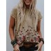 Casual Crew Neck Floral Print Short Sleeve T shirts Casual Crew Neck Floral Print Short Sleeve T shirts